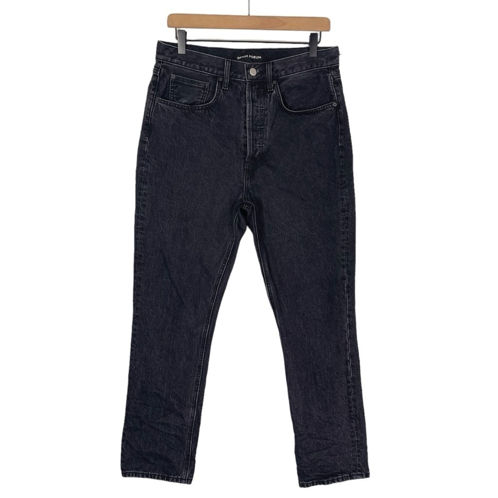 Aritzia Denim Forum Dillon High Rise Slim Jeans 30 Black Button Fly Rigid Denim